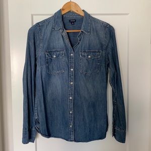 J Crew chambray long sleeve top